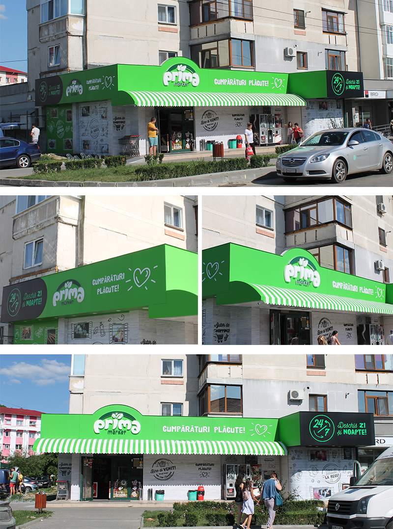 Decorare fatada magazin Prima Topoloveni alucobond